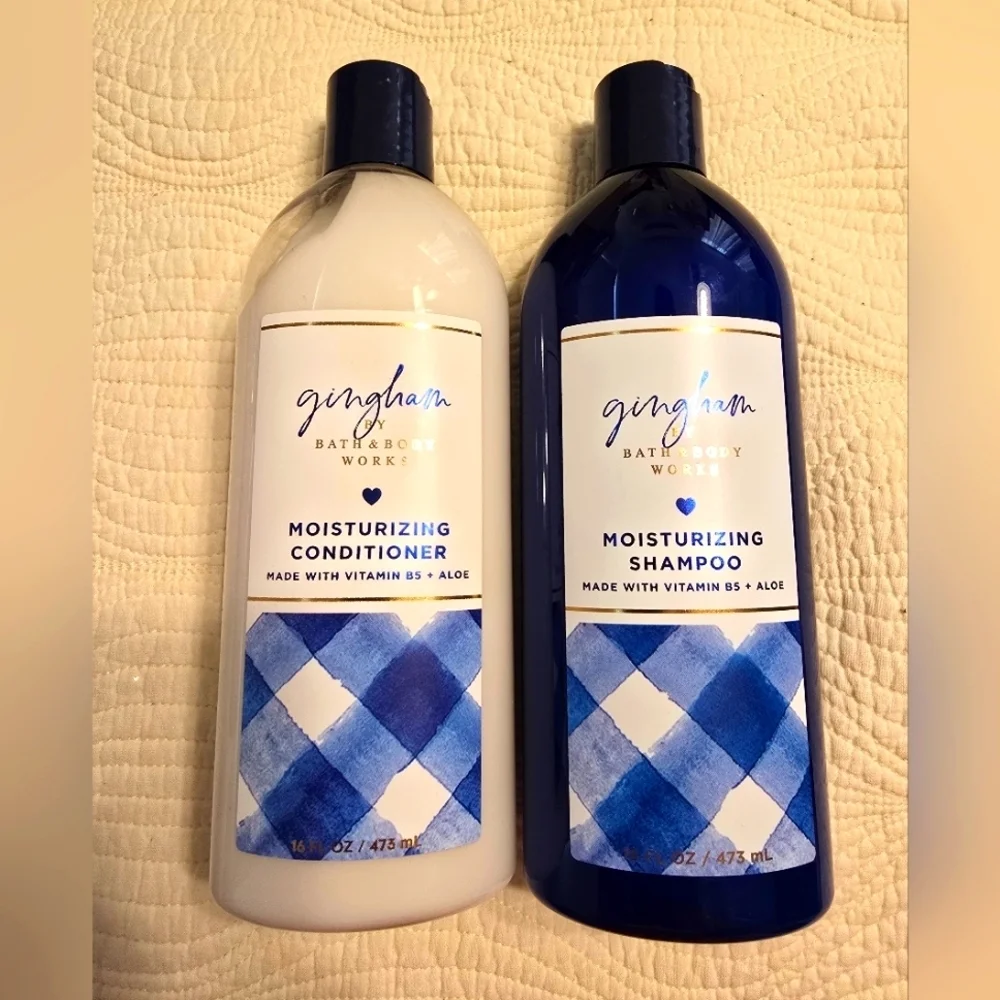 NWOT Bath & Body Works Gingham Moisturizing Shampoo and Conditioner Set
